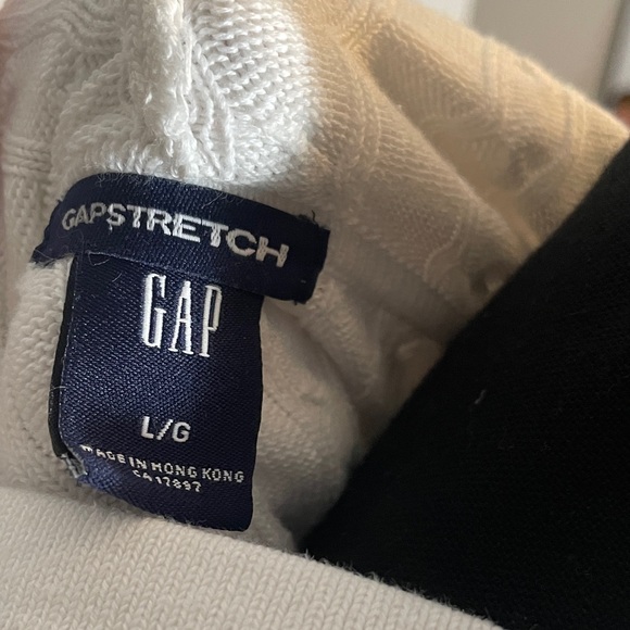 GAP Ivory Cotton Cable Knit Full Zip Hoodie👵MT - Picture 2 of 7